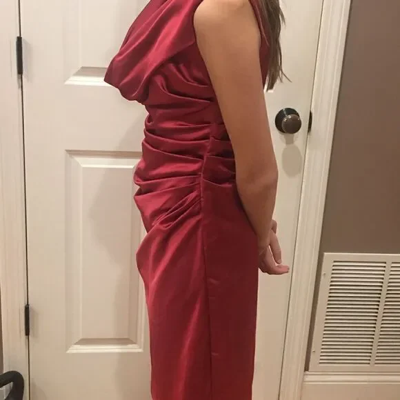 David’s Bridal size 4 formal cocktail dress sleeveless silky - Picture 8 of 9